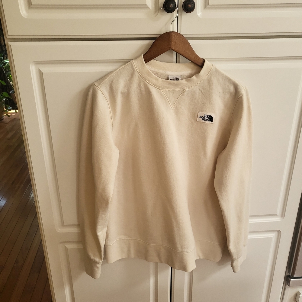 The North Face Cream Crewneck Sweatshirt Classic Design Sz M